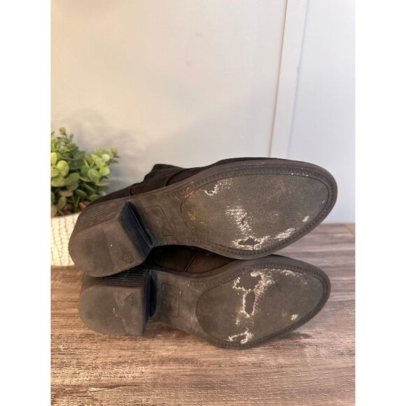 Rock And Candy Boots Woman's 8 Lipton Slip On Ankle Bootie Black Fabric Heels - Picture 7 of 9